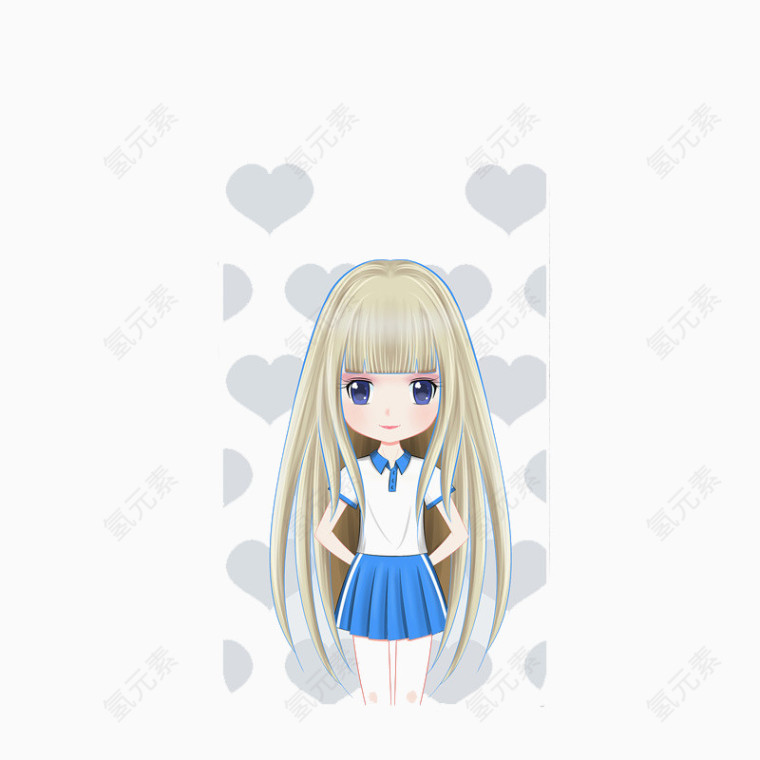 免抠素材之长发小妞