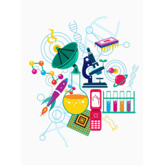 彩色的化学实验元素设计