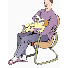 喂小婴儿喝奶的爸爸