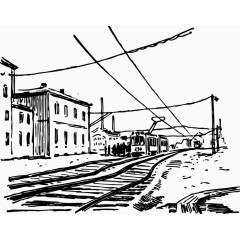 矢量手绘铁路