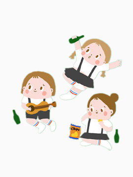 卡通小孩