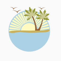 小清新简约扁平化夏日海岛游