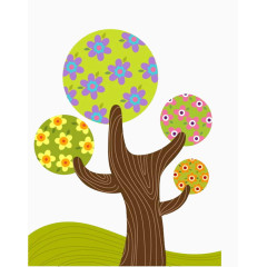 可爱风格小树背景装饰