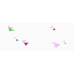 紫色清新三角碎片漂浮素材