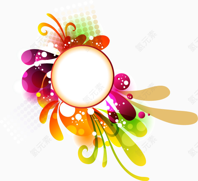 梦幻抽象圆圈花边图案