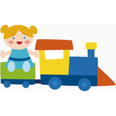 玩具小女孩小火车图案