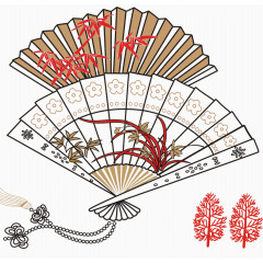 端午习俗手绘折股纸扇