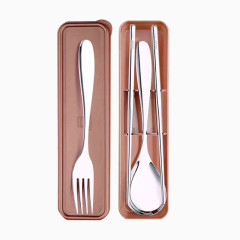 棕色携餐筷子套