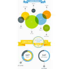 PTT圆形图表数据矢量素材