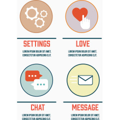 四种圆形标记矢量