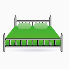 矢量双人床铁床