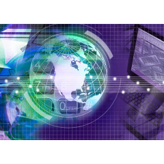 地球线框蓝色电脑科技