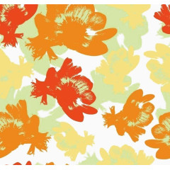 绿色橙色黄色花朵