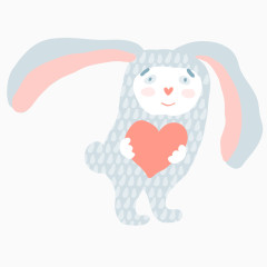 手捧爱心小兔子