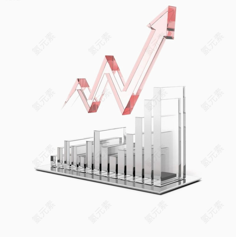 透明3D质感金融元素