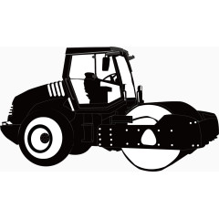 市政用大型轧路机黑白图