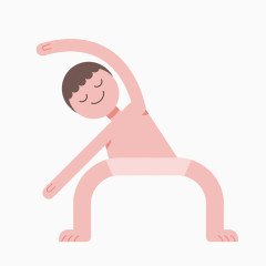 男士瑜伽卡通小人矢量素材