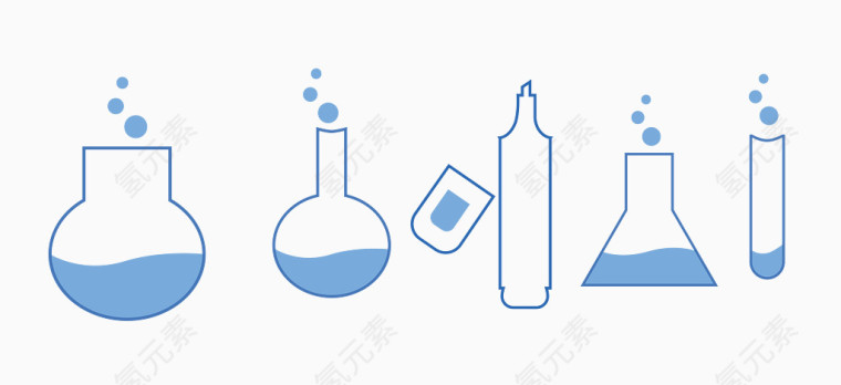 卡通蓝色化学试剂试管器皿