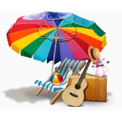 太阳伞海边装饰元素