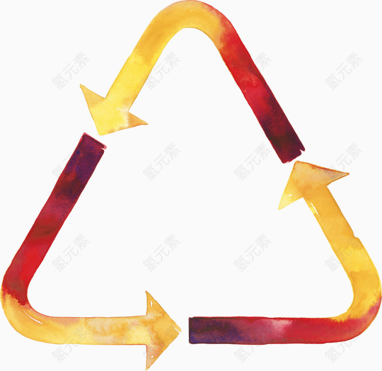 红黄渐变循环标志