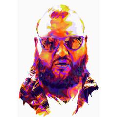 涂鸦大胡子男生