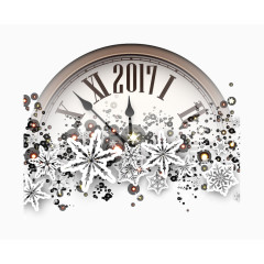 矢量2017钟表雪花