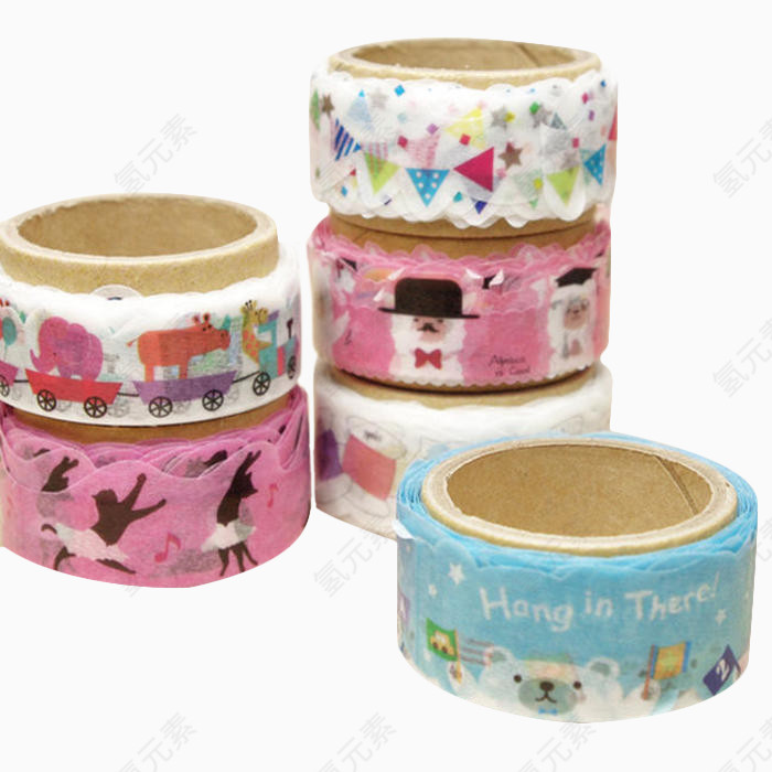 可爱图案花边不干胶