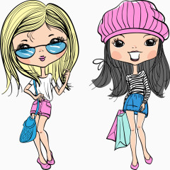 矢量时尚可爱美女