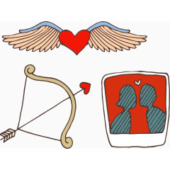 矢量情人节素材丘比特爱情之箭