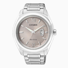 西铁城光动能香槟情侣手表