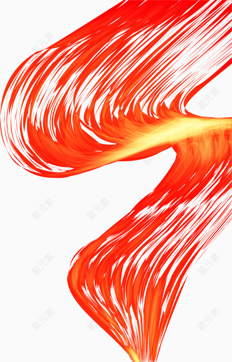 矢量手绘红色曲线