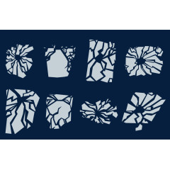 矢量射击玻璃弹孔破裂痕迹