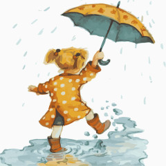 打着雨伞的女孩