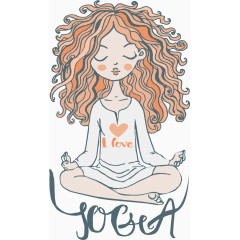 矢量瑜伽的卡通美女素材