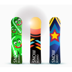 带光效的卡通表情图案滑雪板