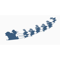 深蓝色圣诞老人剪影