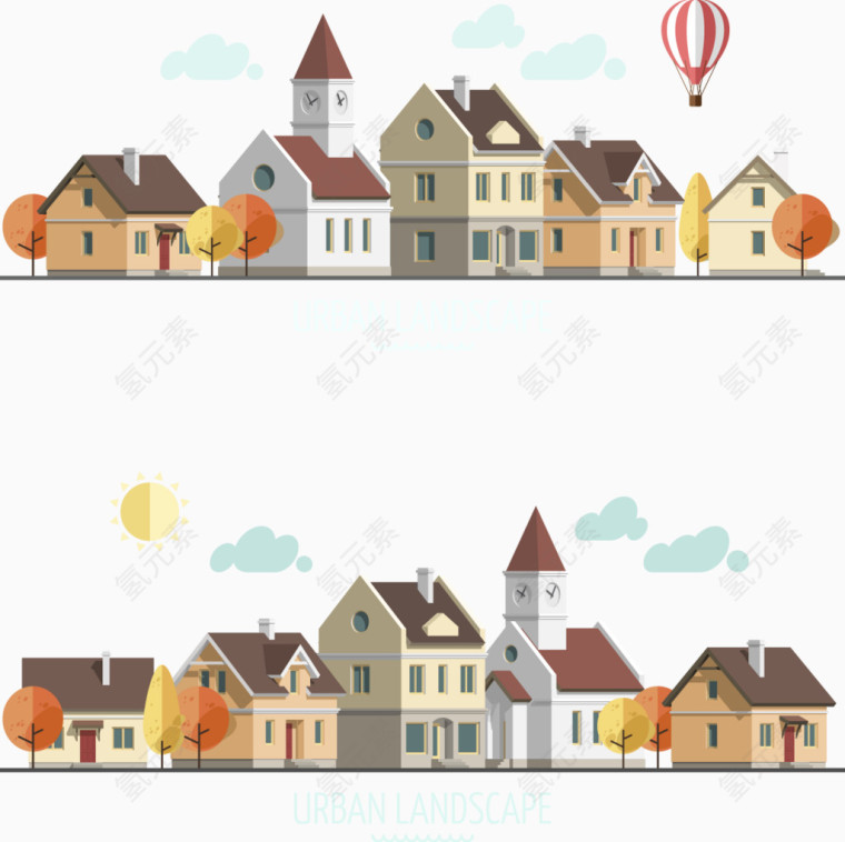 装饰热气球城镇