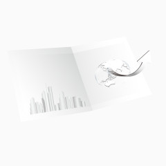 纸张上的建筑物