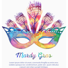 羽毛装饰手绘眼罩