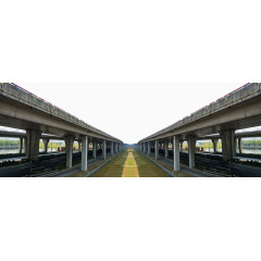 道路两侧的高架桥