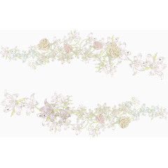 一组清新淡雅的请柬花纹素材