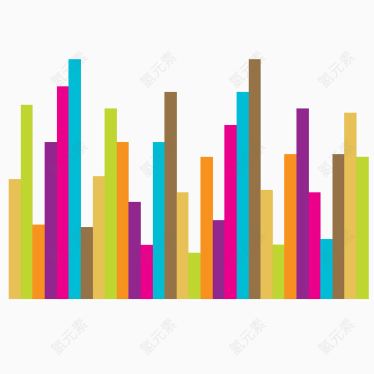 矢量创意彩色直方图表