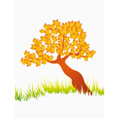 卡通秋季飘落的枫叶