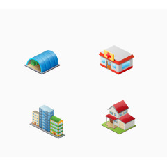 城市建筑物PNG图标