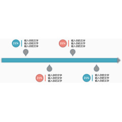 创意时间轴水滴占比图