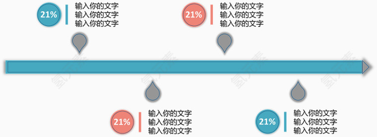 创意时间轴水滴占比图