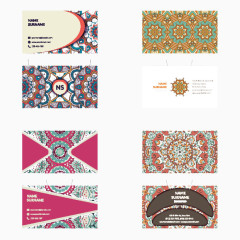 时尚炫彩花纹底纹名片