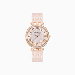 时尚陶瓷圆盘石英女士手表腕表