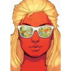 戴墨镜炫酷女孩