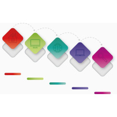 矢量创意设计四边形排列分布图